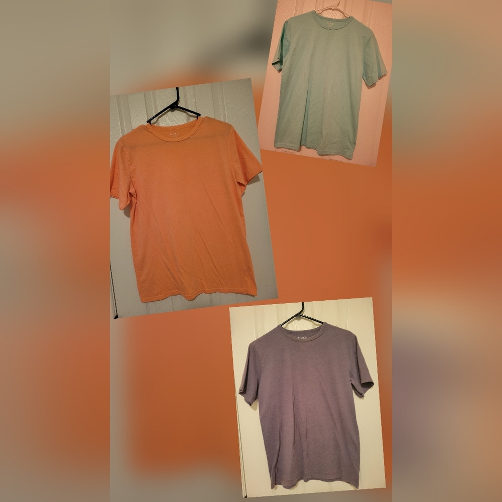 The Children's Place Boys Youth Coral, Grey And Teal Short Sleeve Tees